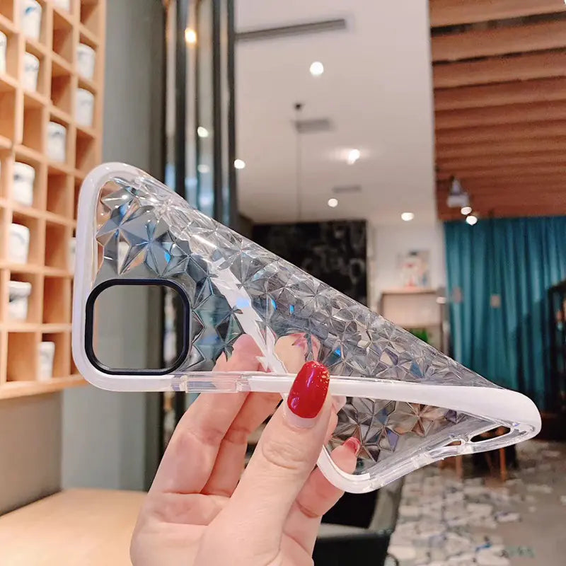 3D Diamond Pattern TPU Phone Case for iPhone Models