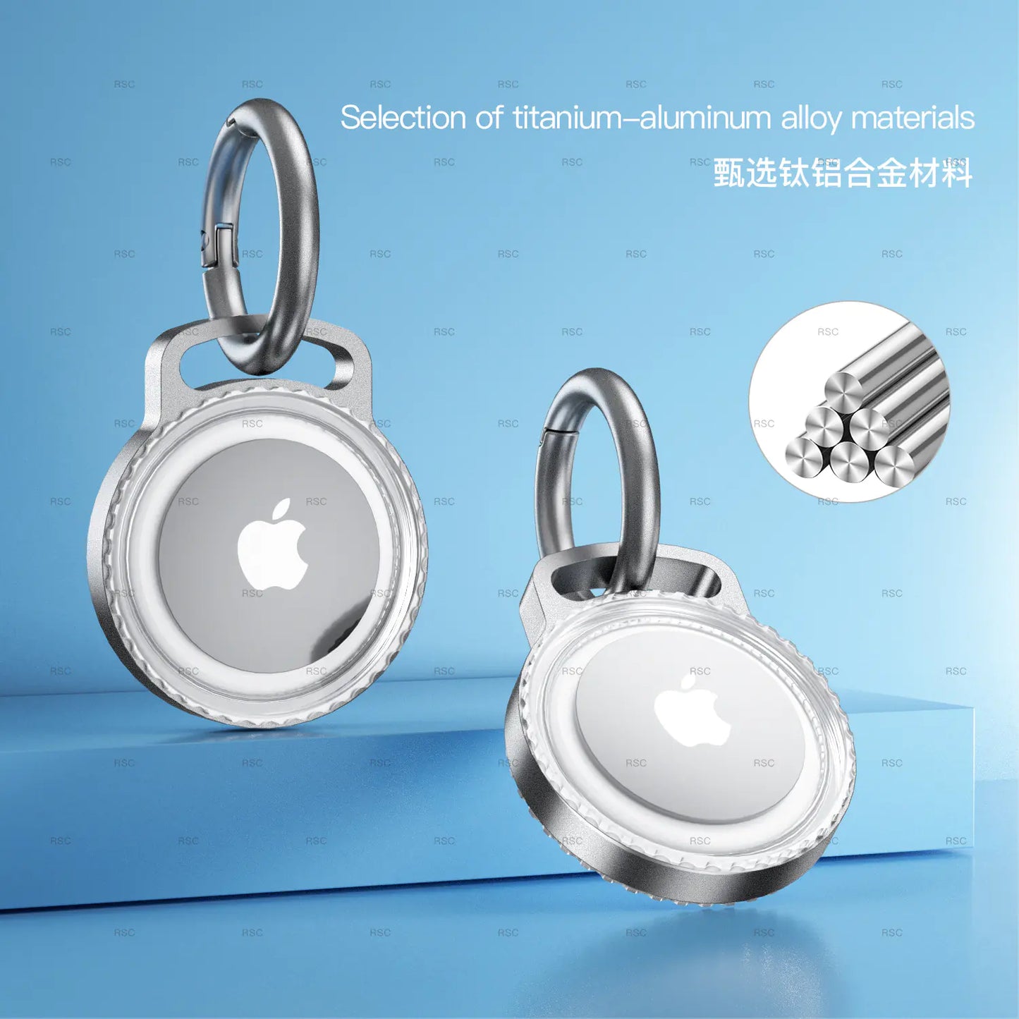 AirTag Alloy Guard Case with Waterproof Keychain