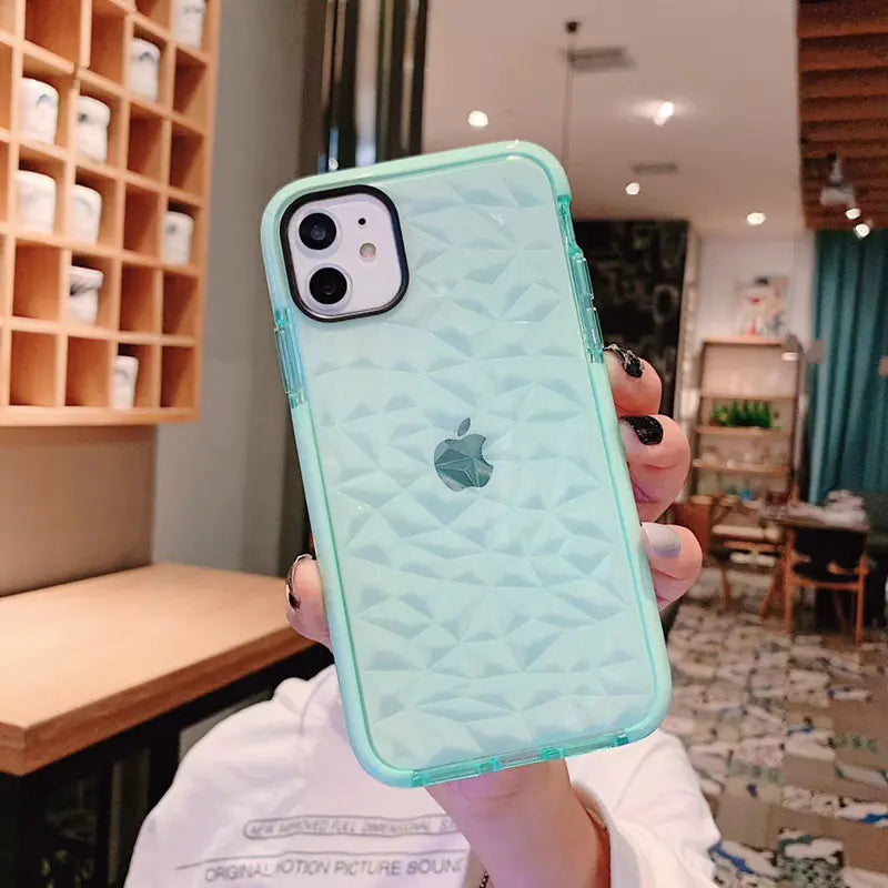 3D Diamond Pattern TPU Phone Case for iPhone Models