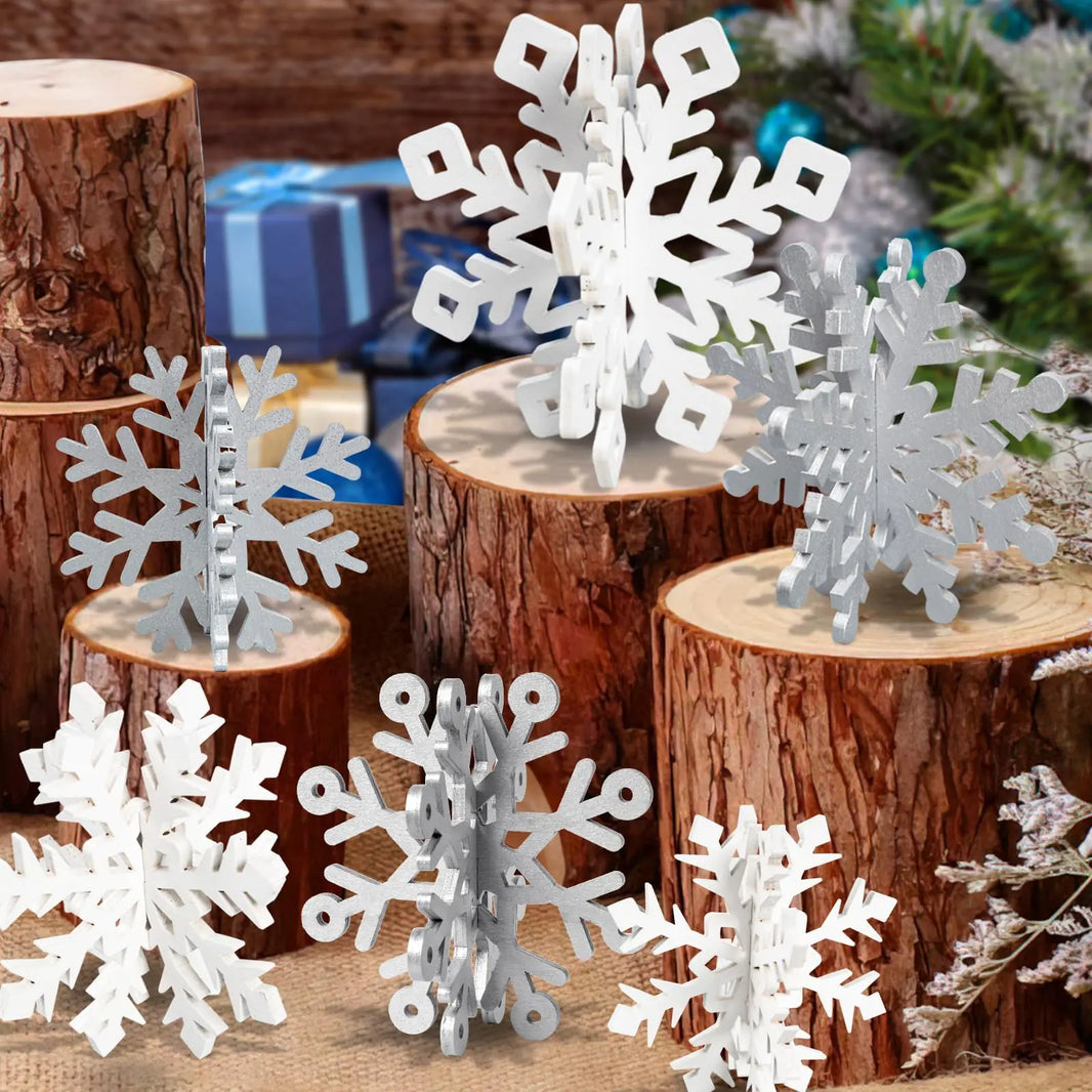Wooden Snowflake Table Decor