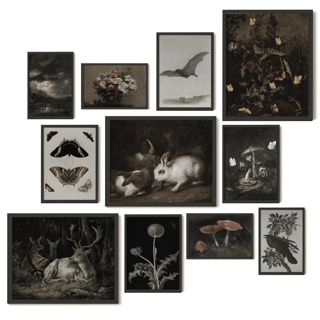 97 Decor Dark Cottagecore Decor - Dark Academia Decor For Bedroom Dark Posters For Room Aesthetic Cottage Core Whimsical Wall Art Gothic Prints Vintage Woodland Decor For Home (8x10 Unframed)
