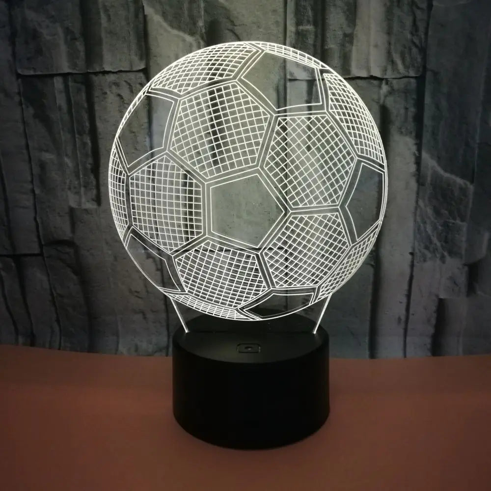 3D Creative Colorful Football Night Light Table Lamp