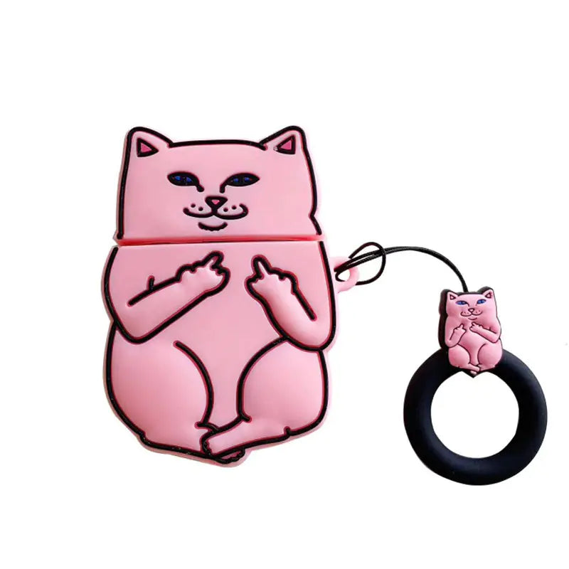 Cheeky Cat Cartoon AirPods Case