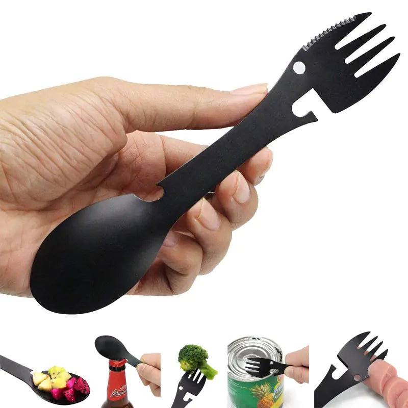 Portable Camping Cutlery Set - Stainless Steel Utensils