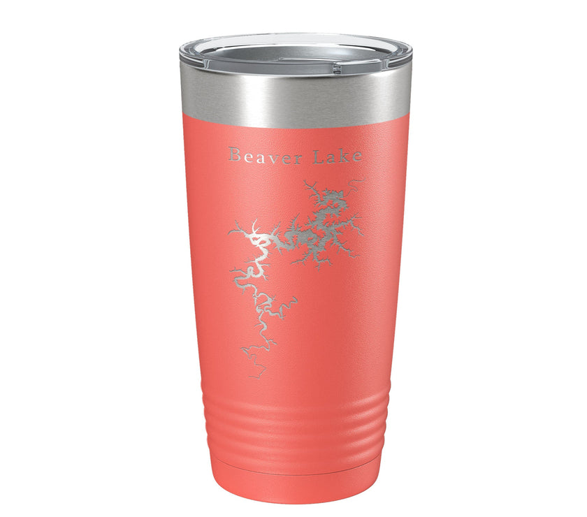 Beaver Lake Map Tumbler Travel Mug Insulated Laser Engraved Coffee Cup Arkansas 20 oz-20