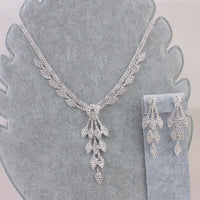 Bride Jewelry Set: Rhinestone Necklace & Earrings