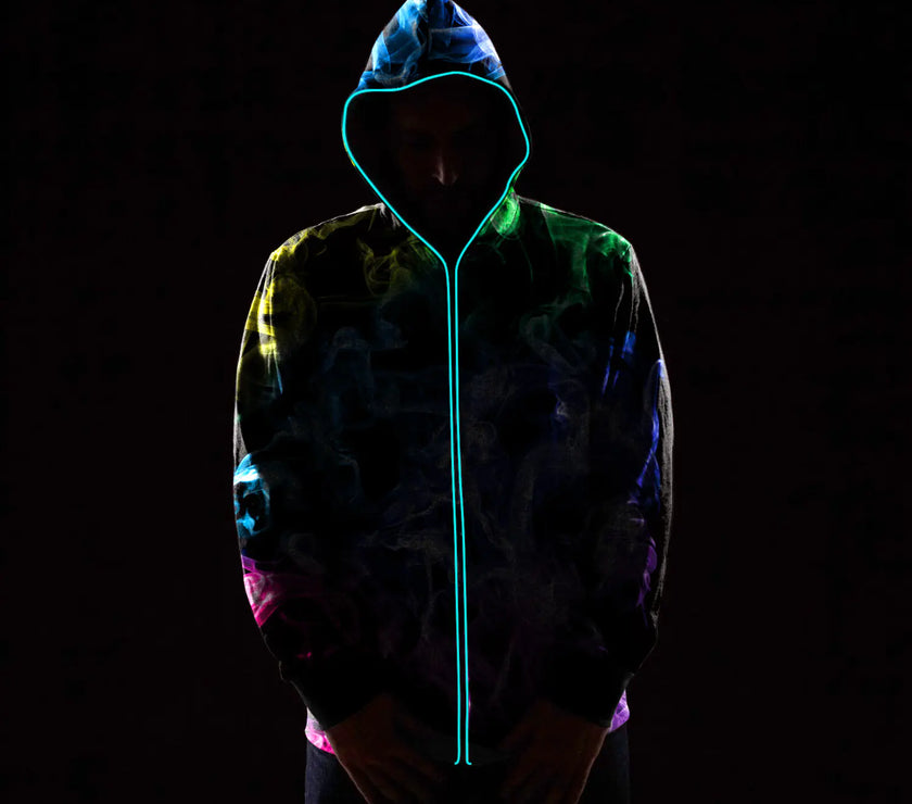 Digital Print Starry Hooded Sweatshirt for Men