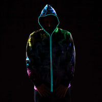 Digital Print Starry Hooded Sweatshirt for Men