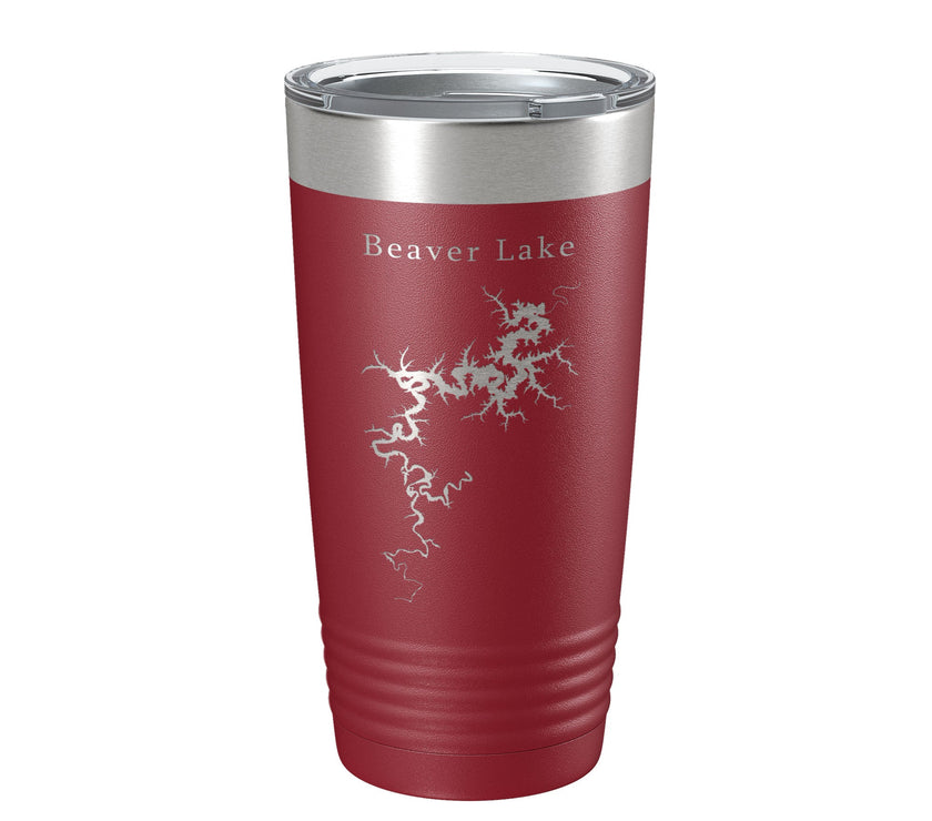 Beaver Lake Map Tumbler Travel Mug Insulated Laser Engraved Coffee Cup Arkansas 20 oz-18