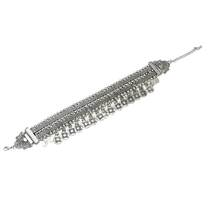 Fashionable Layered Alloy Leaf Necklace & Earrings Set