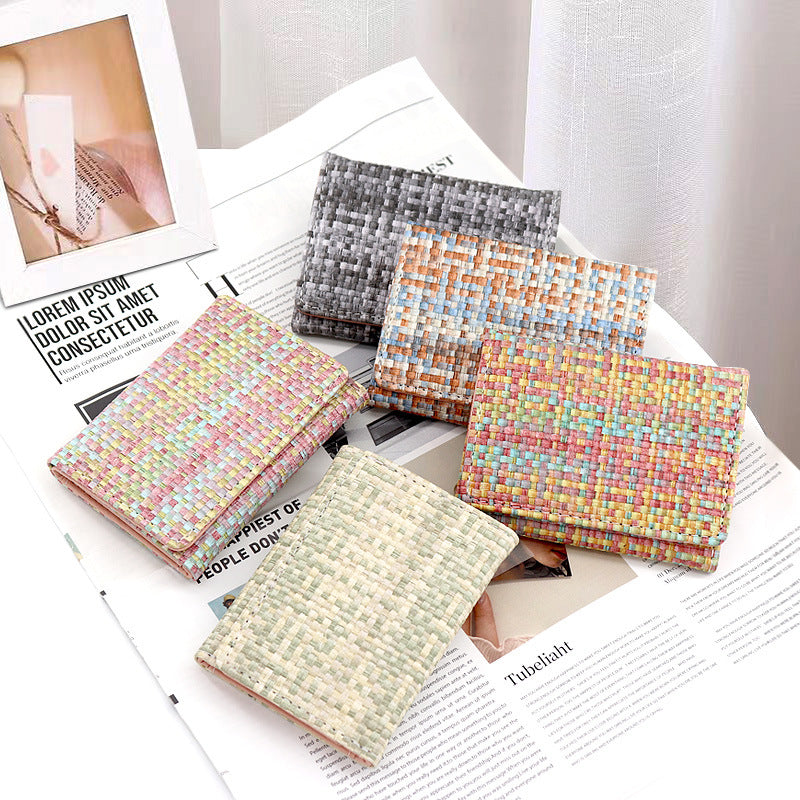 Mini Ultra-thin PU Folding Wallet for Women