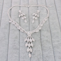 Bride Jewelry Set: Rhinestone Necklace & Earrings