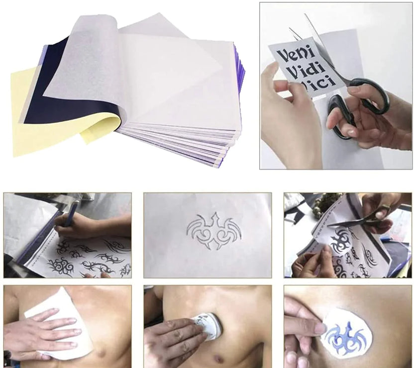 Tattoo Transfer Paper Stencil Carbon Thermal Tracing Hectograph Supplies Sheets