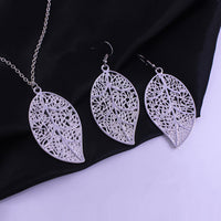 Creative Leaf Jewelry Set - Necklace & Earrings