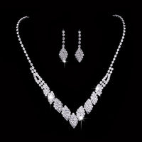 Crystal Rhinestone Wedding Jewelry Set Necklace & Earrings
