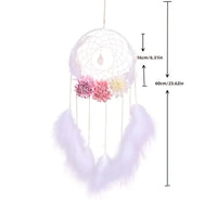 Flower Decor Dream Catcher with Feathers for Home Decor