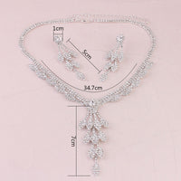 Bride Jewelry Set: Rhinestone Necklace & Earrings