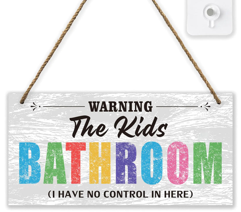Kids Bathroom Wood Signs