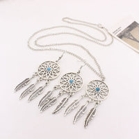 Vintage Leaf Earrings and Necklace Set