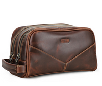 Genuine Leather Men's Toiletry Bag - Vintage Style (One Piece)