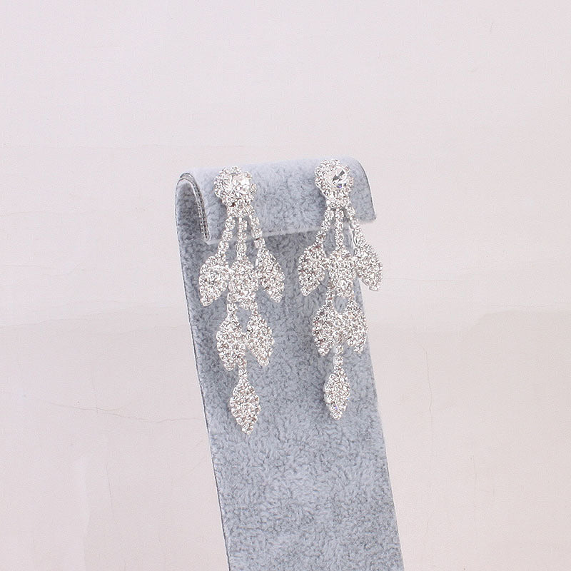Bride Jewelry Set: Rhinestone Necklace & Earrings