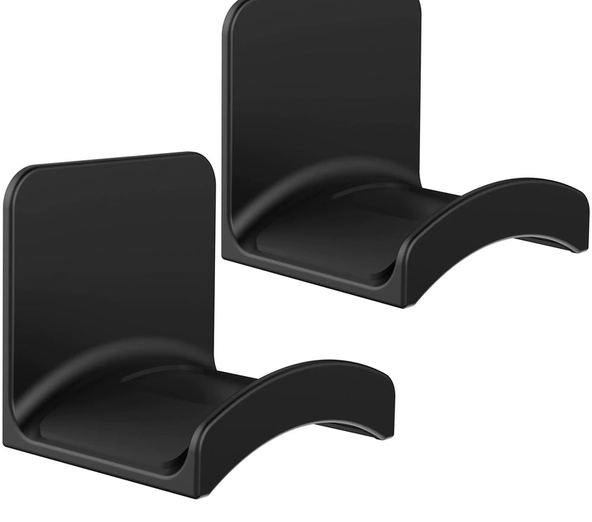 SOKUSIN Headphone Stand Headset Holder - Adhesive Gaming Earphones Hanger Universal Desk Wall Mount Hook for All Headphone/Controller Compatible with Beats AirPods MaxSony JBL (Black-2PCS)