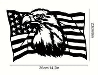 Eagle Flag Metal Wall Decor