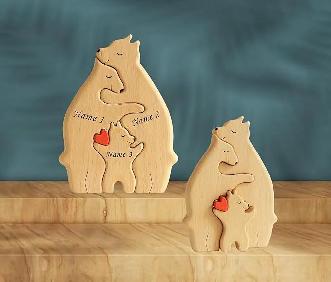 Wooden Animal Puzzle Decor Set
