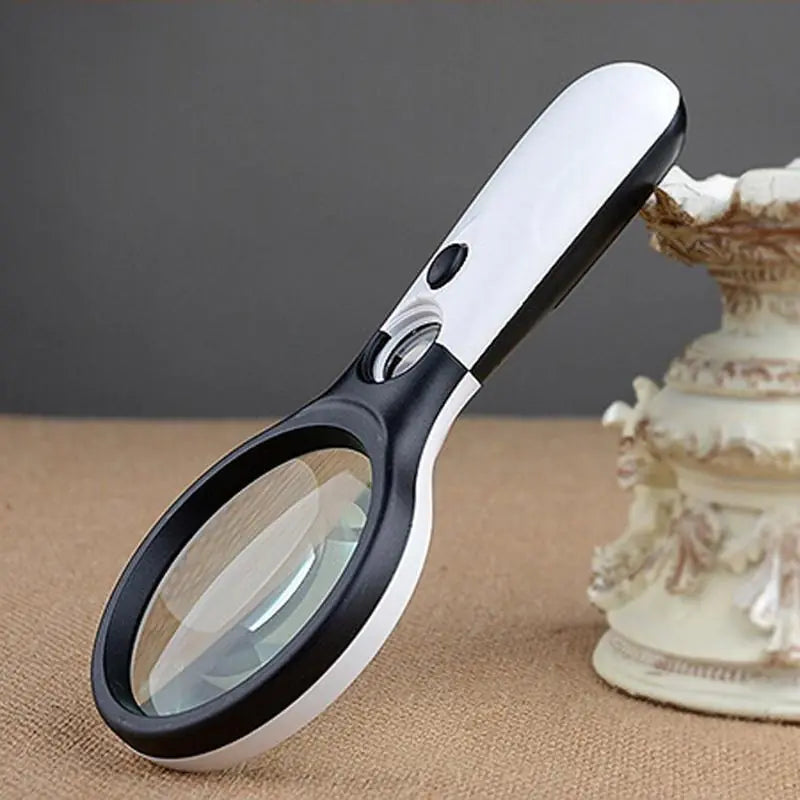 Handheld Magnifying Glass with 3 LED Lights for Reading