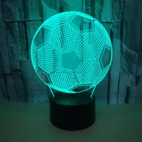 3D Creative Colorful Football Night Light Table Lamp