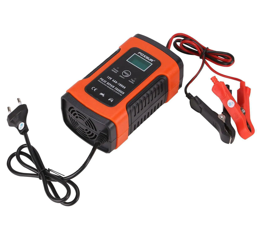 12V Intelligent Universal Battery Charger for Cars & Bikes