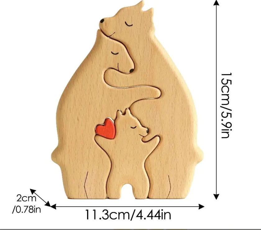 Wooden Animal Puzzle Decor Set