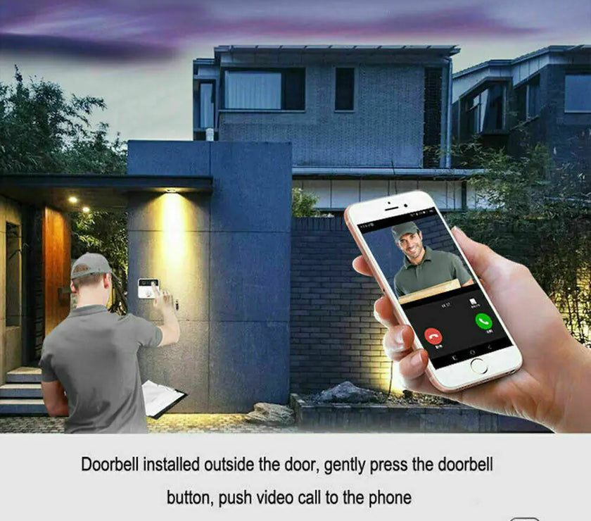 WiFi Ring Doorbell 1080P HD Security Camera Wireless Door Bell Camera With Chime