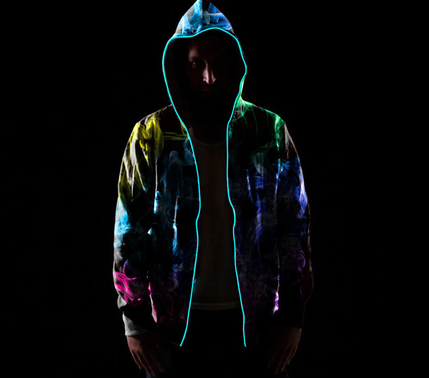 Digital Print Starry Hooded Sweatshirt for Men