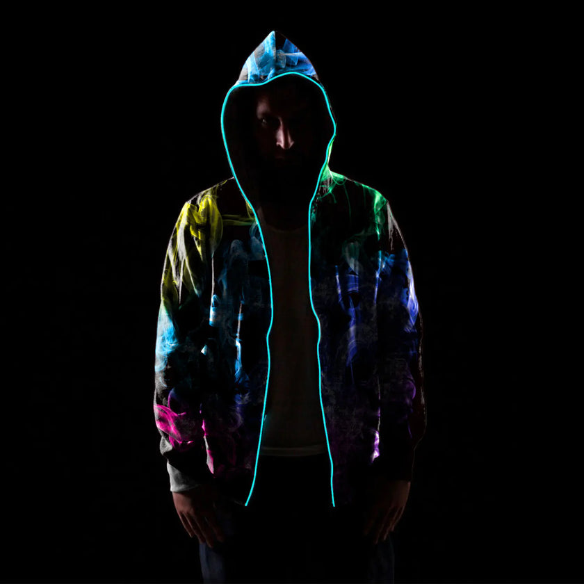 Digital Print Starry Hooded Sweatshirt for Men