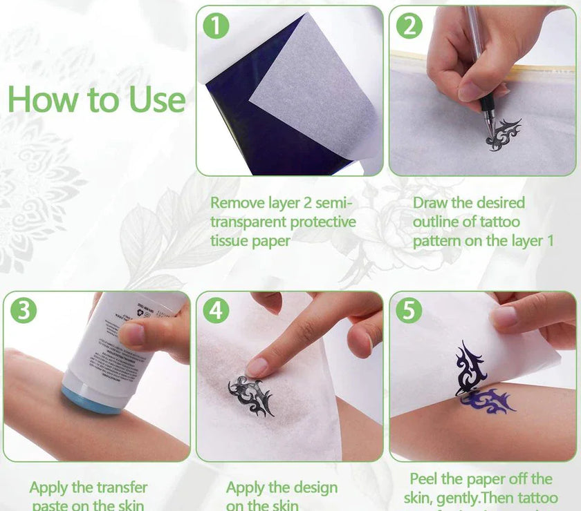 Tattoo Transfer Paper Stencil Carbon Thermal Tracing Hectograph Supplies Sheets