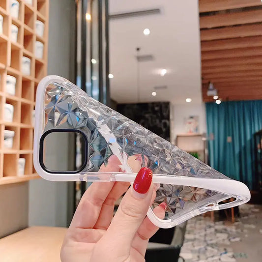 3D Diamond Pattern TPU Phone Case for iPhone Models