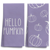 OHSUL Purple Fall Kitchen Towels Decor Autumn Pumpkin Decor Fall Hand Dish Towels Fall Autumn Decor Decorations for Home Fall Bathroom Decor Housewarming Gifts Set of 2