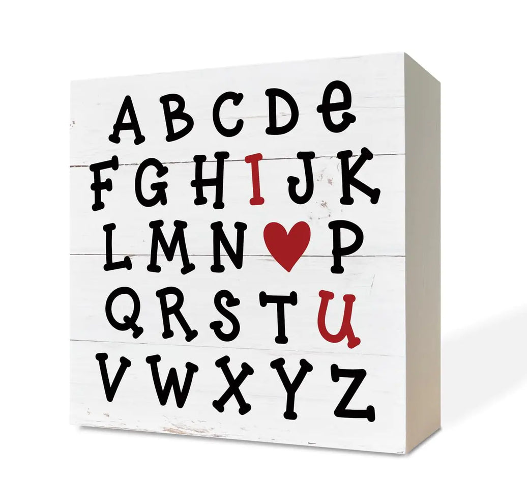 I Love YouWood Signs Wooden Box Sign Desk Decor Alphabet Decor Sign ABC Sign Kids Room Decor Nursery Decor Romantic Home Decor Rustic Farmhouse Decor Valentiens Decor Anniversary Decor