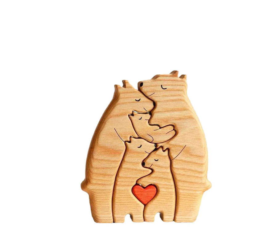 Wooden Animal Puzzle Decor Set