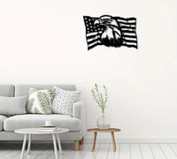 Eagle Flag Metal Wall Decor