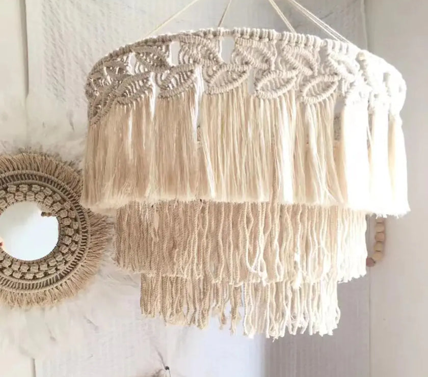 Bohemian Tapestry Lampshade - Handmade Nordic Decor