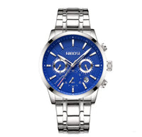 Stylish Men's Black Gold Steel Sports Watch with 3 Eyes