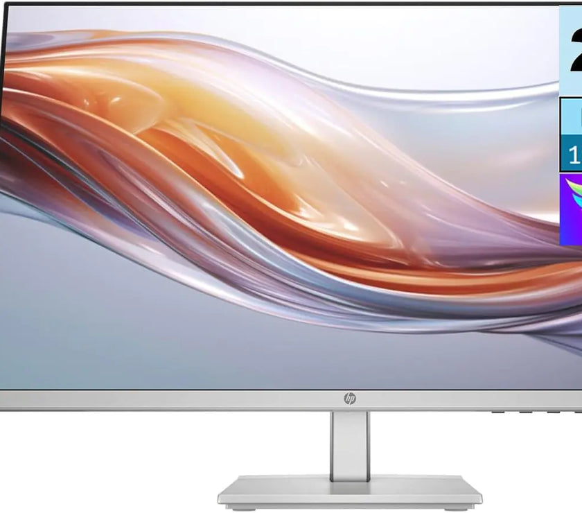 HP Series 5 524sh Monitor (Replaces M24h) 24" FHD IPS 300 Nits Display w/Docztorm USB Port Expander 1x HDMI 1x VGA Flicker-Free -5 to +25 Degrees Adjustable Tilt Black/Silver (2024 Latest Model)