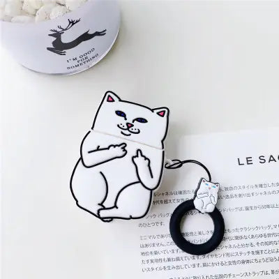 Cheeky Cat Cartoon AirPods Case