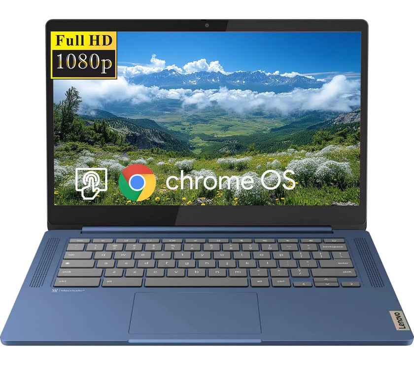 Lenovo IdeaPad Slim 3 Chromebook Laptop 14" FHD Touchscreen Laptop MediaTek Kompanio 520 4GB RAM 320GB Storage(64GB eMMC+256GB Micro SD) Wi-Fi 6 Chrome OS Abyss Blue
