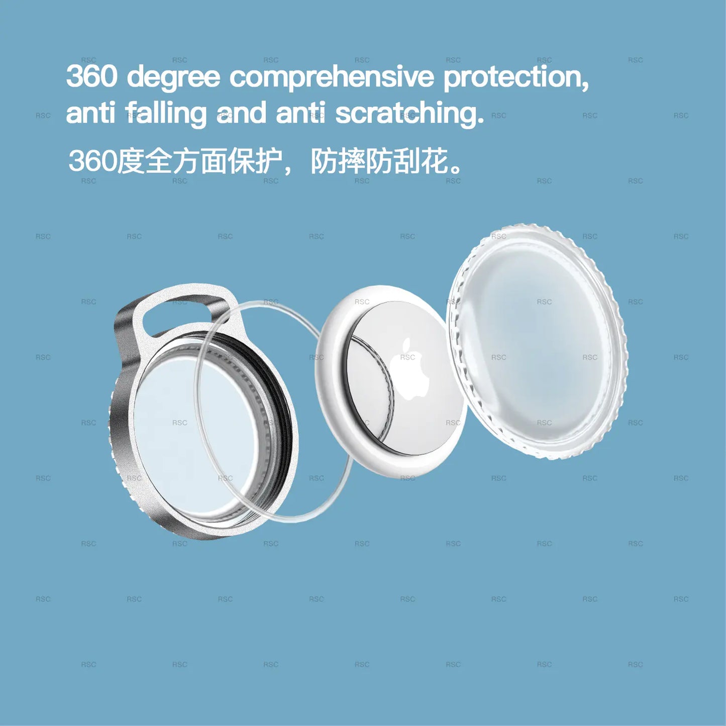 AirTag Alloy Guard Case with Waterproof Keychain