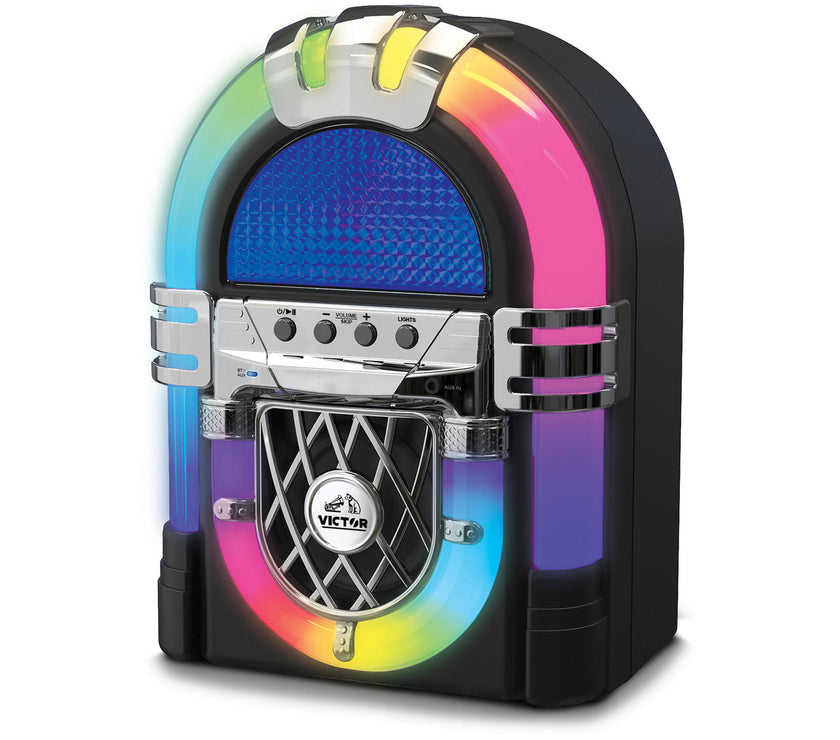 Victor Mini Bluetooth Jukebox with Multicolor LED Lighting