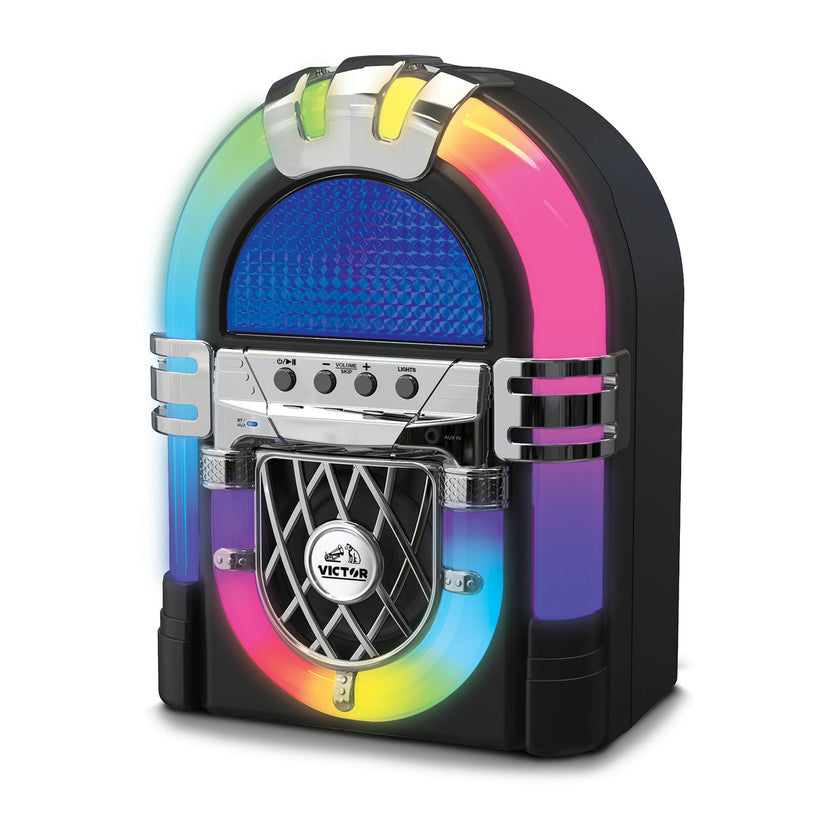 Victor Mini Bluetooth Jukebox with Multicolor LED Lighting