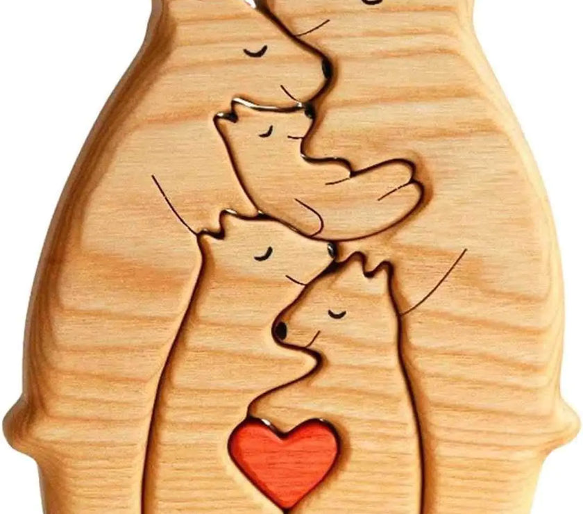 Wooden Animal Puzzle Decor Set